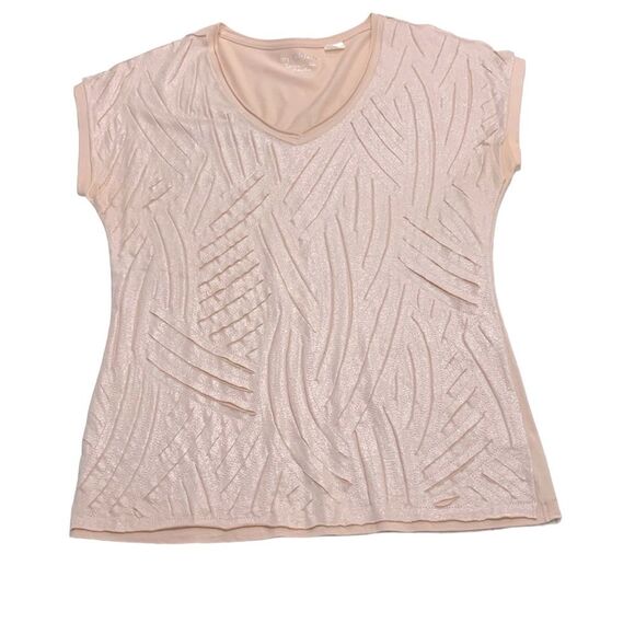 Chico’s | Pink Shimmer Women’s Casual Top Office Blouse Small - Picture 3 of 14